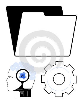 Artificial Intelligence Integration with Technology and Data Storage Concepts
