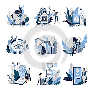 Artificial intelligence isolated abstract concepts science and technology