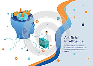 Artificial intelligence. Isometric Concept.