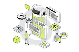 Artificial Intelligence Isometric Concept