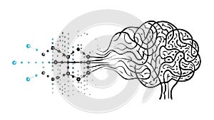Artificial Intelligence Learning and Data Processing, vector design Generative AI