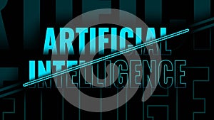 Artificial Intelligence lettering - modern technology logo design