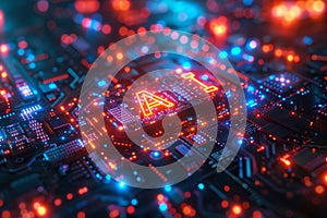 Artificial intelligence letters AI in circuit board