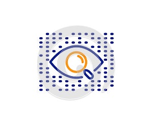 Artificial intelligence line icon. Search ai sign. Vector