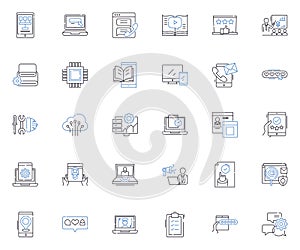 Artificial intelligence line icons collection. Robotics, Automation, Machine Learning, Cognitive, Neural Nerks