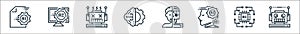 artificial intelligence line icons. linear set. quality vector line set such as android, processor, artificial intelligence,