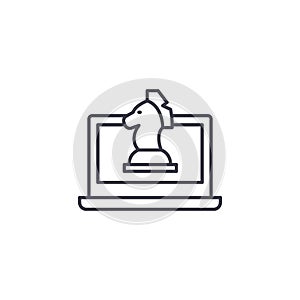 Artificial intelligence linear icon concept. Artificial intelligence line vector sign, symbol, illustration.