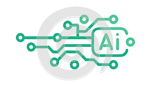 Artificial Intelligence Logo, Machine Learning System, vector design Generative AI