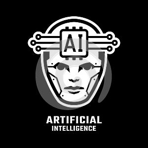 Artificial intelligence logo, symbol.