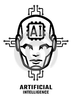 Artificial intelligence logo, symbol.