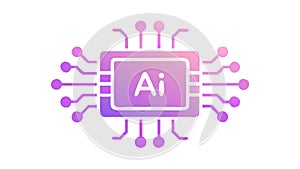 Artificial Intelligence, machine learning, AI chip, and computational processing, vector design Generative AI