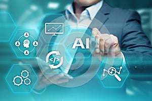 Artificial intelligence Machine Learning Business Internet Technology Concept photo