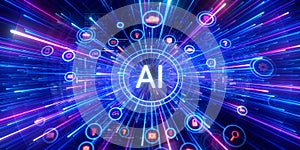 Artificial intelligence and machine learning concept.