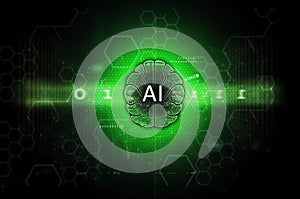 Artificial Intelligence and machine learning illustration green