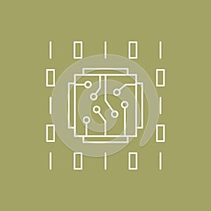 Artificial intelligence and machine learning line icon