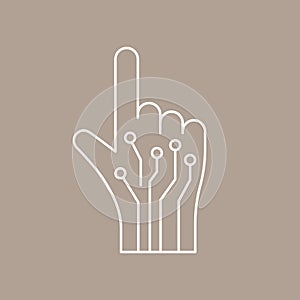 Artificial intelligence and machine learning line icon