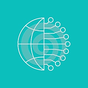 Artificial intelligence and machine learning line icon