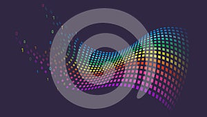 Artificial intelligence, machine learning. Visualization of sorting a large amount of data. Process of information analysis.