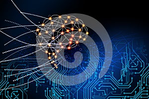 Artificial intelligence. mind Technology web background. Technology web background. Virtual concept. vector illustration.