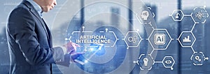 Artificial Intelligence Nanotechnologies Business Technologies concept. Futuristic background photo