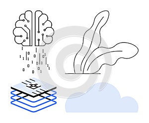 Artificial intelligence and natural harmony integrated into technology and cloud computing