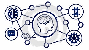 Artificial intelligence network, AI technology, machine learning and cognitive computing vector design Generative AI