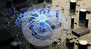 Artificial intelligence neural network on a computer motherboard for deep learning tech