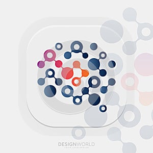 artificial intelligence, neural network, data analysis, connectivity vector logo design idea