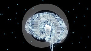 Artificial intelligence, neural networks in the form of chips, computer brain in the form of a human brain,