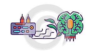 Artificial intelligence and neural networks, symbolizing advanced brain tech, vector design Generative AI