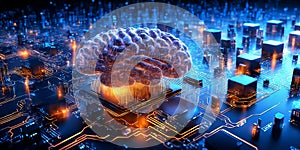 Artificial intelligence neurological data brain photo