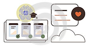 Artificial Intelligence and Online Learning with Application Management, Cloud Storage, and Data Visualization
