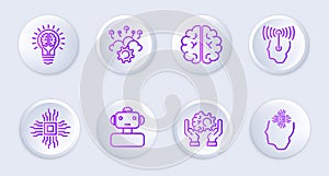 Artificial intelligence pictogram icons. Vector illustration eps10