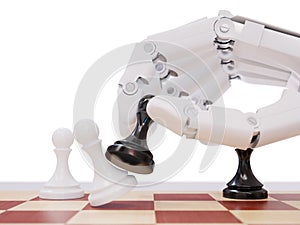 Artificial Intelligence Playing Chess 3d Illustration Concept