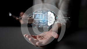 Artificial intelligence processing data through a cloud computing neural network. Fermion