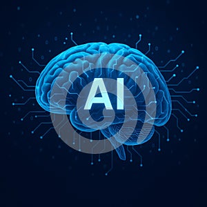 Artificial intelligence is processing data in a human brain, symbolizing the power and potential of ai in modern technology and