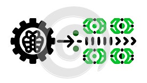 Artificial intelligence processing, machine learning insights, cognitive computing. vector design Generative AI