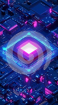 Artificial Intelligence, quantum computing, cloud computing, high technology background