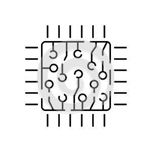 Artificial Intelligence Related Vector Line Icon. Contains such Icons as Face Recognition, Algorithm, Self-learning