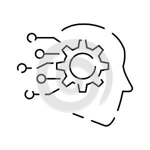 Artificial Intelligence Related Vector Line Icon. Contains such Icons as Face Recognition, Algorithm, Self-learning