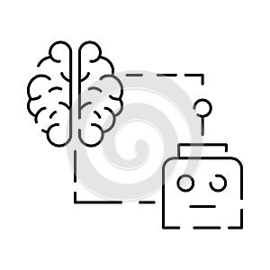 Artificial Intelligence Related Vector Line Icon. Contains such Icons as Face Recognition, Algorithm, Self-learning