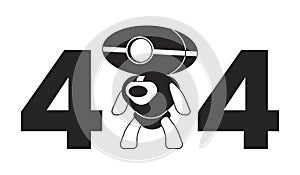 Artificial intelligence robot black white error 404 flash message