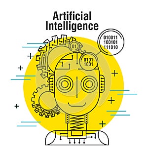 Artificial intelligence robot code binary gear work technology