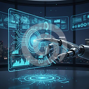 Artificial Intelligence Robot Interacting with Digital Interface