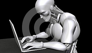 Artificial intelligence robot using computer software for gpt binary coding. Generative AI