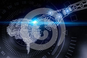 Artificial intelligence and robotics concept