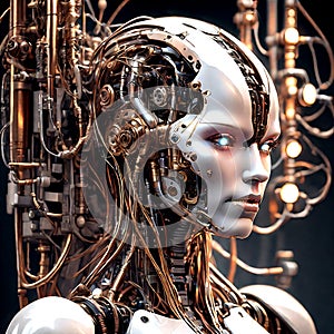 Artificial intelligence robots create different future technologies. AI, Machine learning,