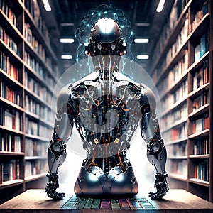 Artificial intelligence robots create different future technologies. AI, Machine learning,