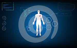 Artificial intelligence scanning body human technology concept