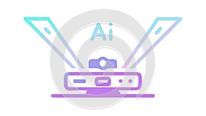 Artificial Intelligence Screen, AI Technology, vector design Generative AI